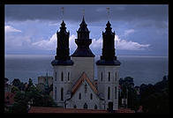 View from Dalmansporten over Domkyrkan.  Visby, Gotland.  Sweden