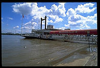 The Riverboat McDonalds floating in what used to be its parking lot.  St. Louis, Missouri during the Great Mississippi Flood of 1993. 