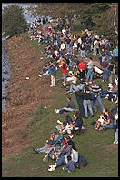 Head of the Charles Regatta, Sunday, October 18, 1998.  From the footbridge to Harvard Business School