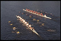 Head of the Charles Regatta, Sunday, October 18, 1998.  From the footbridge to Harvard Business School