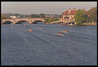 Head of the Charles Regatta, Sunday, October 18, 1998.  From the footbridge to Harvard Business School