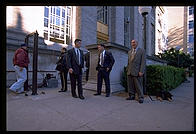 Secret Service guys checking out the press.  MIT Graduation 1998.